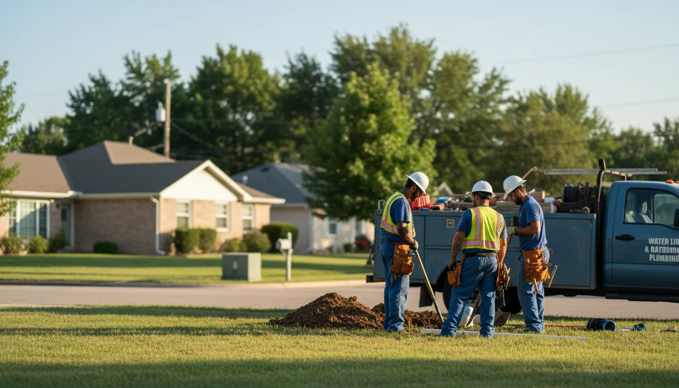 Residential water line and bathroom plumbing service in Louise, TX